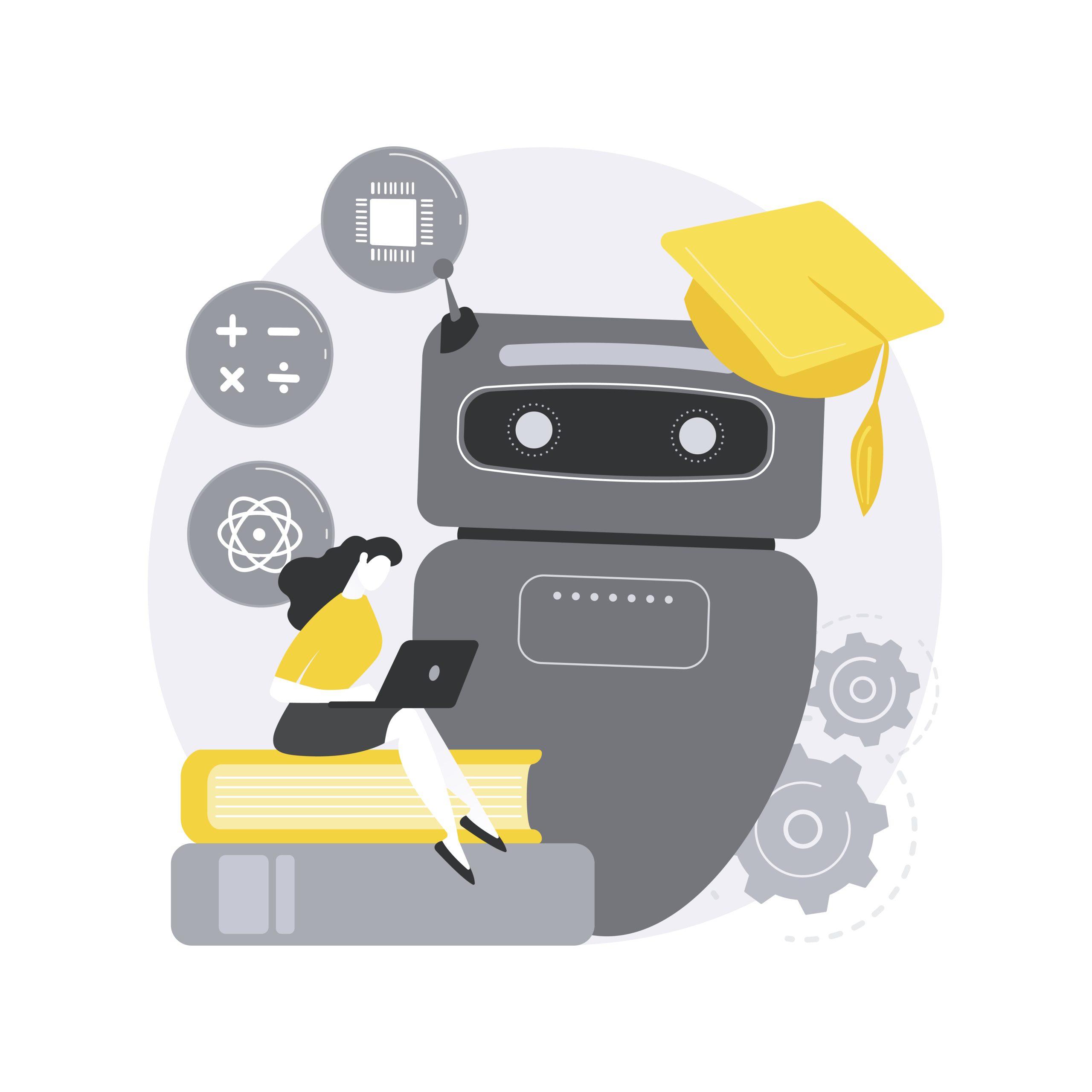 Chatbot self learning abstract concept vector illustration.